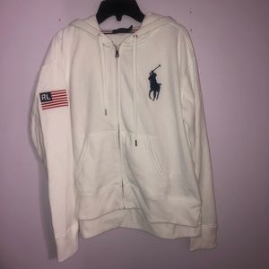NWT polo ralph lauren white full zip up